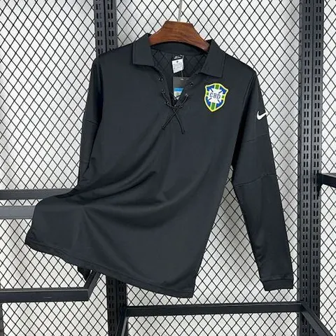 2004 Brazil Black Special long sleeve retro jersey