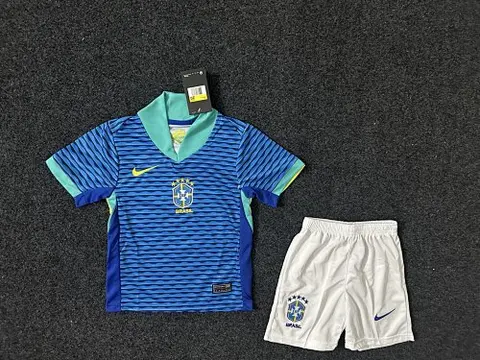 2024 Brazil away blue kid kit