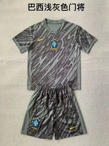 2024 brazil gray goalkeeper kid kit