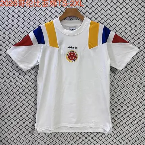 2026 Colombia White EQT Tricolor Casual Retro T-Shirt Size S-2XL