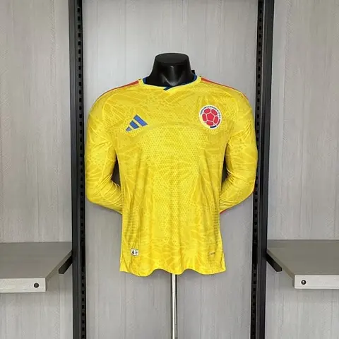 2026 World Cup Colombia Home Player Version Long Sleeve Jersey S-4XL