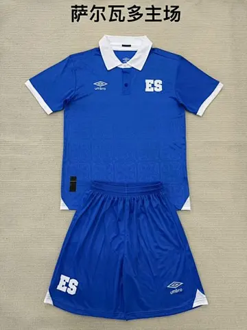 25-26 El Salvador home soccer jersey size 16-28