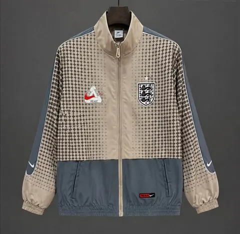 2026 England x Palace Khaki Grey Training Track Windbreaker