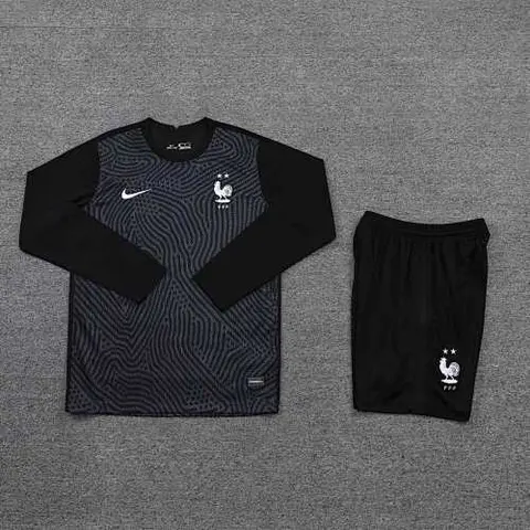 2021 France black goalkeeper long sleeves