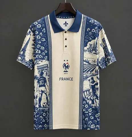 2026 France Special Edition Landmark Print Polo Jersey S-XXL