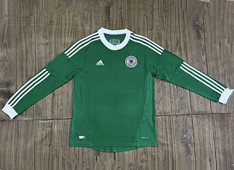 Retro 2012 Germany away long sleeve green soccer jersey size S-2XL
