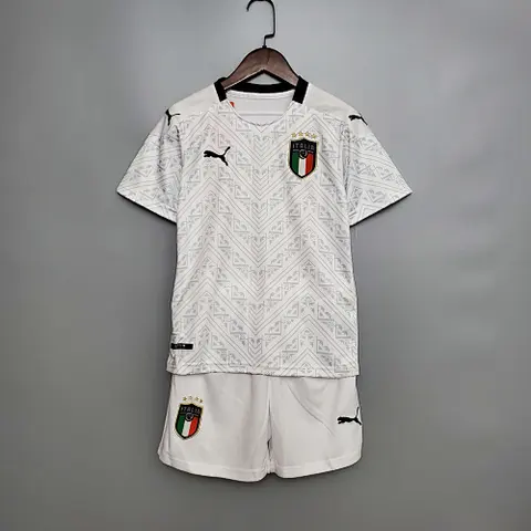 2020 Italy away white kids kit