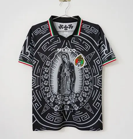 2026 Mexico Special Edition Black Virgin of Guadalupe and Aztec Pattern Soccer Jersey