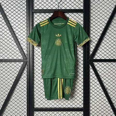 Ensemble de football enfant 25-26 Mexique doré Cup vert — tailles 16–28