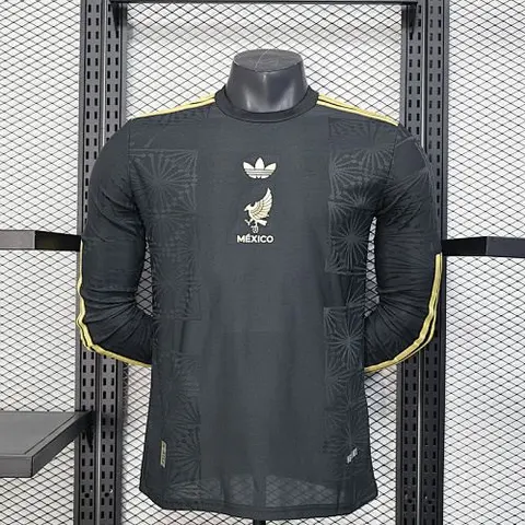 25-26 Mexico black champion player version long sleeve jersey