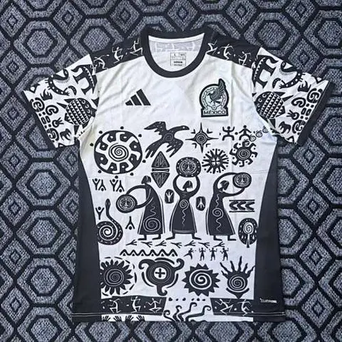 Maillot de football Mexique blanc et noir motif édition spéciale — 2025
