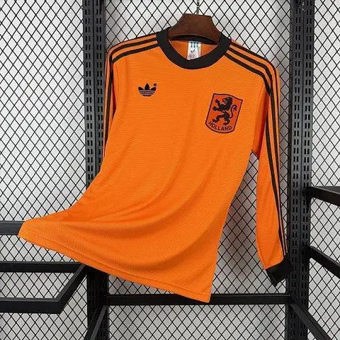 Retro Netherlands 1980 Home Long Sleeve Jersey