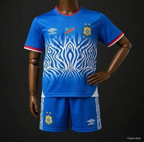 Kids DR Congo 2026 World Cup Sky Blue Home Jersey 16-28