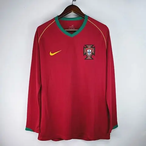 2006 Portugal home red long sleeve retro jersey