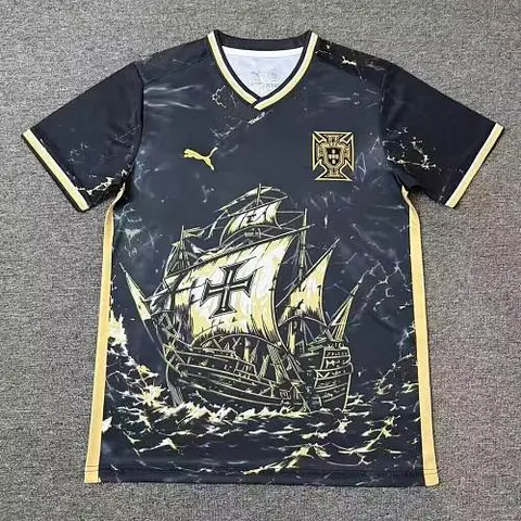 2026/27 Portugal Black Gold Sailboat Edition Soccer Jersey S-XXL