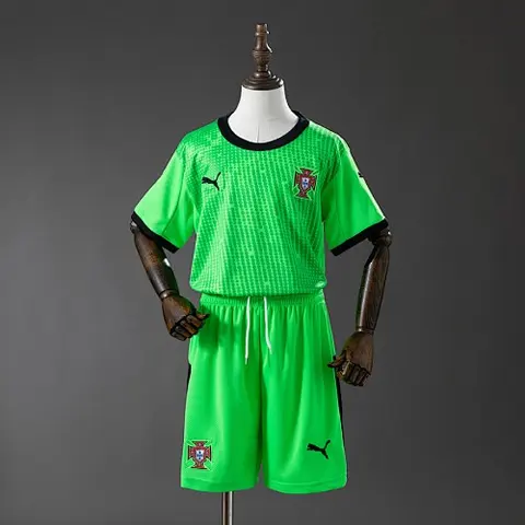Portugal 2026 Fluorescent Green Kids Kit Jersey SIZE 16-28