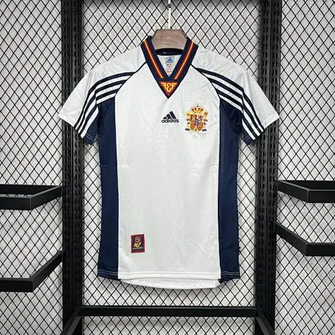 1998 Spain away white retro jersey