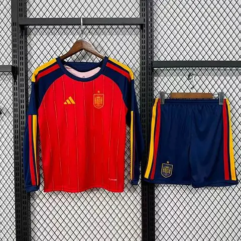 2026 Kids Spain Home Long Sleeve Kit World Cup