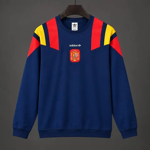 2026 Spain EQT Navy Blue Long Sleeve Sweatshirt S-3XL