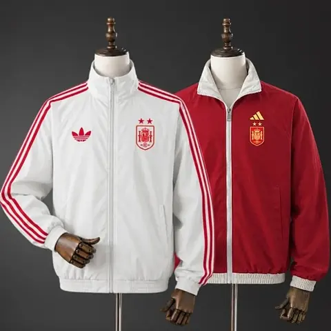 2026 Spain White and Red Reversible Anthem Windbreaker S-XXL