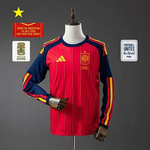 2026 Spain World Cup Home Final Game Long Sleeve Soccer Jersey S-4XL