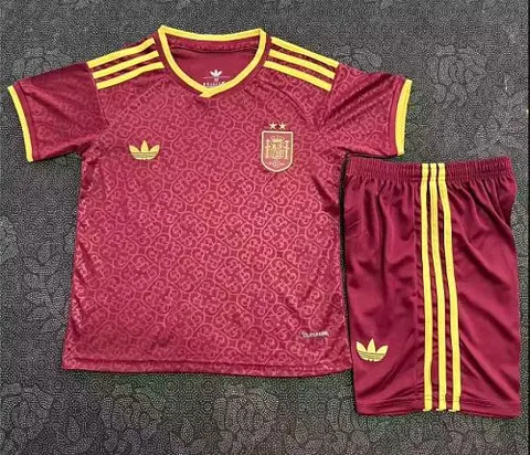 2026 Spain World Cup Two-Star Third Away Kids Soccer Jersey 16-28