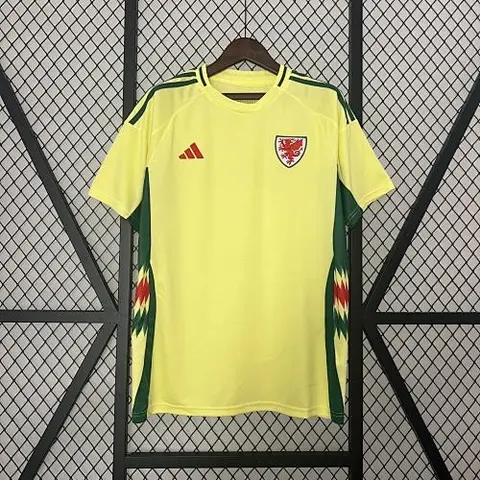 2024 Wales away yellow soccer jersey