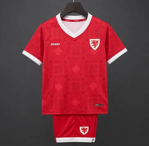 2026/27 Wales Home Kids Kit Soccer Jersey 16-28