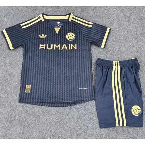 2026/27 Al Nassr Ronaldo Away Player Version Kids Kit Soccer Jersey 16-28