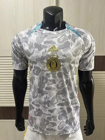 2026 BAPE X ADIDAS Gray and White Player Version Soccer Jersey S-2XL