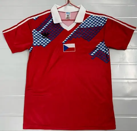 Retro 1990 Czechoslovakia home soccer jersey size S-2XL