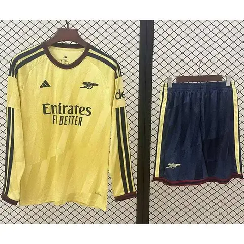 2026/27 Arsenal Yellow Third Away Long Sleeve Adult Soccer Jersey Suit S-2XL