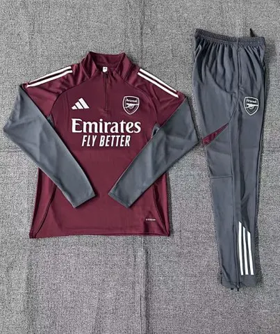 Arsenal 2025/26 Red Half zipper training clothes Kid Size