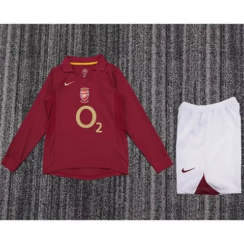 Retro Arsenal 2005/06 home Long Sleeve red kids size 16-28