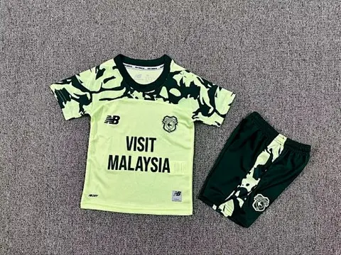 kids kit Cardiff City 2025/26 Away soccer jersey size 16-28