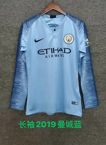 18-19 MCI home retro long sleeve jersey