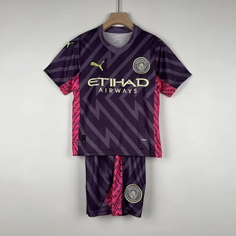 23-24 MCI Purple Goalkeeper kid kit size 16-28