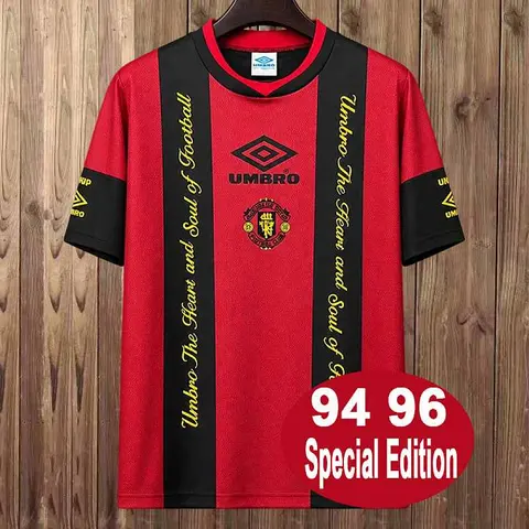 1994/96 Manchester United Red Black Special Edition Retro Soccer Jersey S-XXL