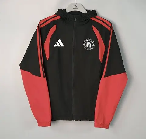 2026/27 Manchester United Black And Red Windbreaker S-3XL