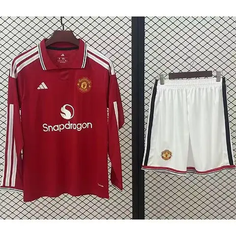 2026/27 Manchester United Red Home Long Sleeve Adult Soccer Jersey Suit S-2XL