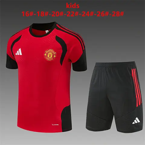2026/27 Manchester United Red Training Kids Kit Size 16-28