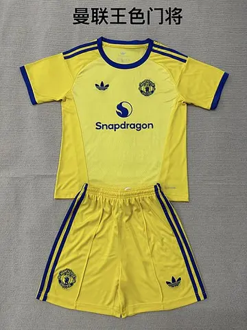 2026/27 Manchester United Yellow Goalkeeper Kids Kit 16-28
