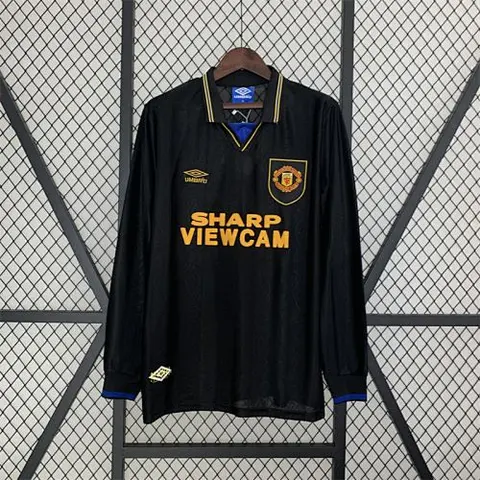 Maillot de football 93-94 MNU noir — Extérieur · Rétro · Manches longues