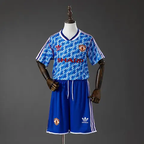 M-U 90/92 Away Retro Kids Kit Jersey SIZE 16-28 M-U 90/92 Away Retro Kids Kit Jersey SIZE 16-28