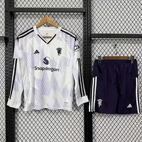 Manchester united 2025/26 Away long sleeve Kids Kit