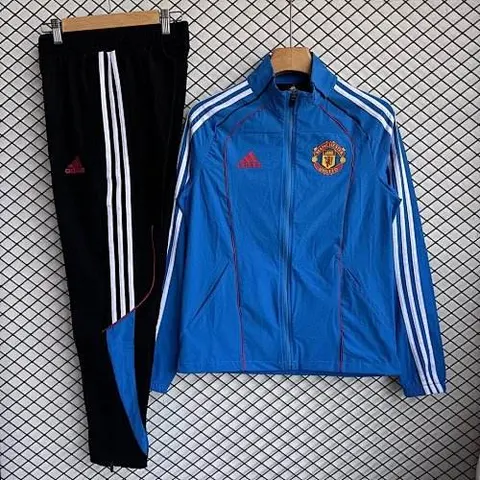 Manchester united 2025/26 Blue Windbreaker Suit Size S-2XL