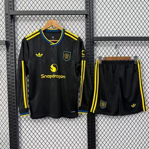Manchester united 2025/26 Third Away long sleeve Kids Kit