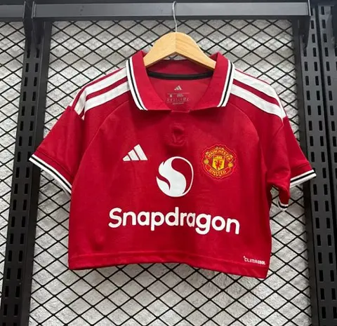 Women's Crop Top 2026/27 Manchester UnitedHome Jersey S-2XL