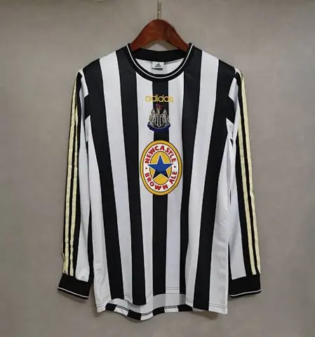97-99 Newcastle home long sleeve with patch and fonts