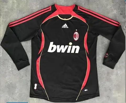 Retro AC Milan third black long sleeves 06_07